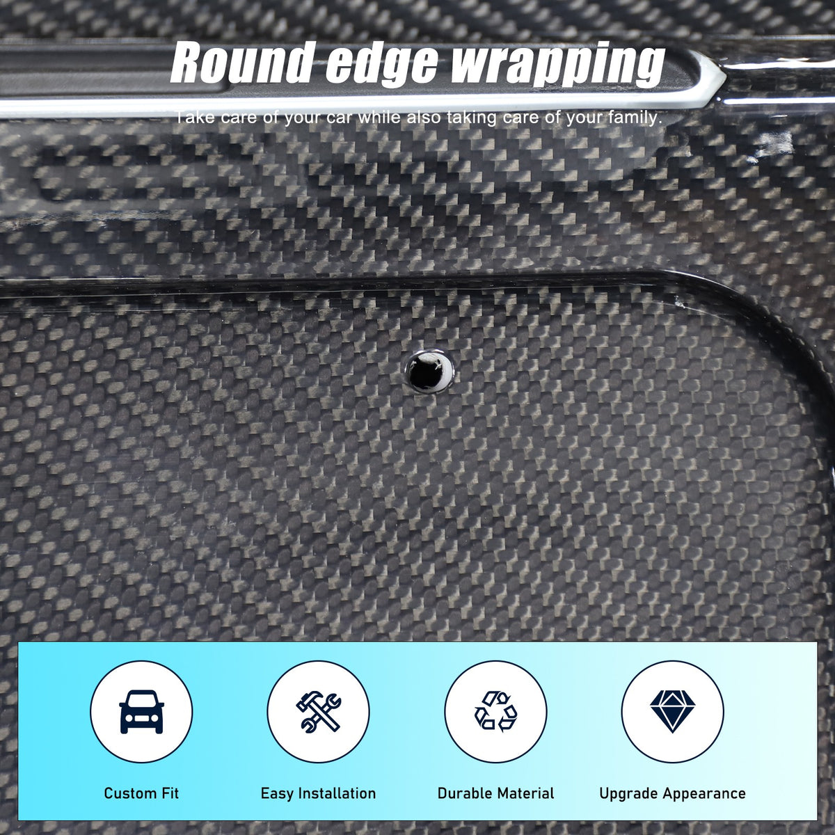 REAL CARBON FIBER Rear license plate Trim Cover For Corvette C8 Stingray Z51 5