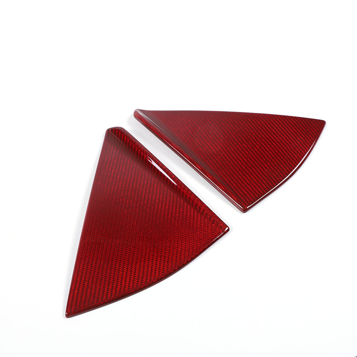 Red Real Carbon Window Triangle Cover Trim For Corvette C8 Convertible Z06 Z51 8