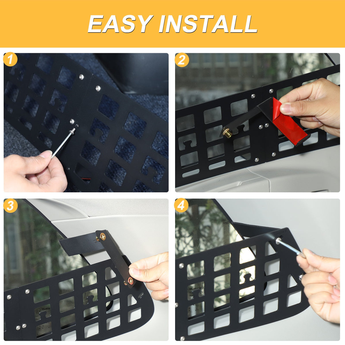 Side Window Cargo Barrier & Organizer Molle Panel For Subaru Forester 2019-2024 5