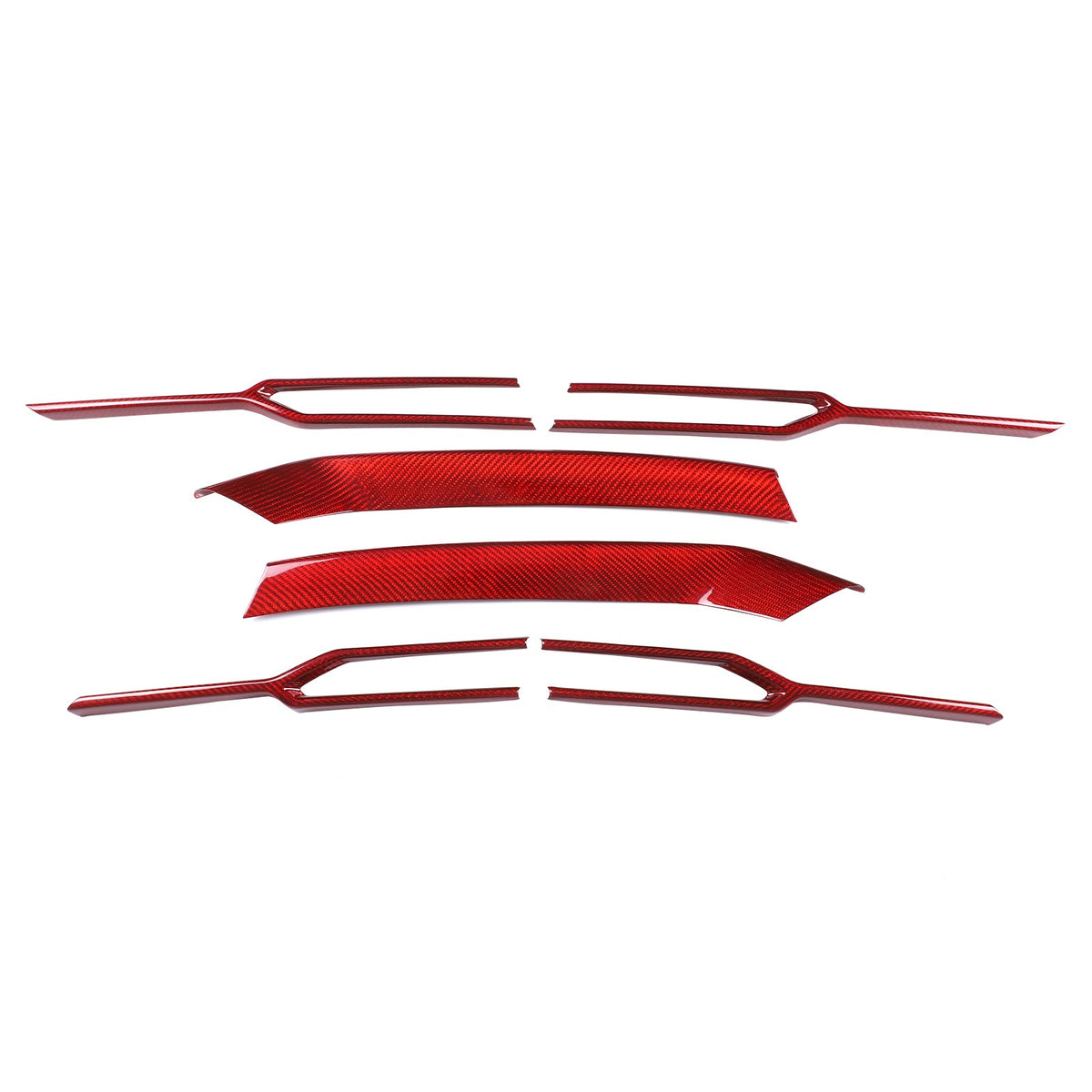 Red Real Carbon Fiber Front Grille Strip Trim For Lamborghini Urus 2018-2021 8