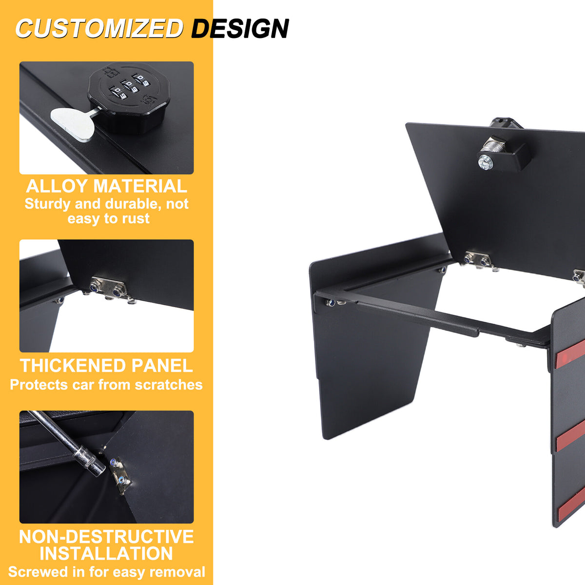 Center Console Safe GUN Armrest Storage Lock Box Tray For Ford Ranger T9 2023+ 6