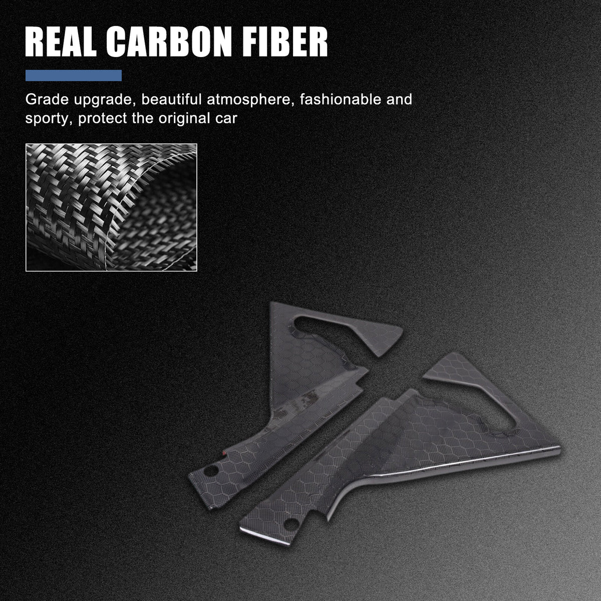 Honeycomb Carbon Fiber Engine Bay Corner Base Cover Overlay For Corvette C8 20+ 22
