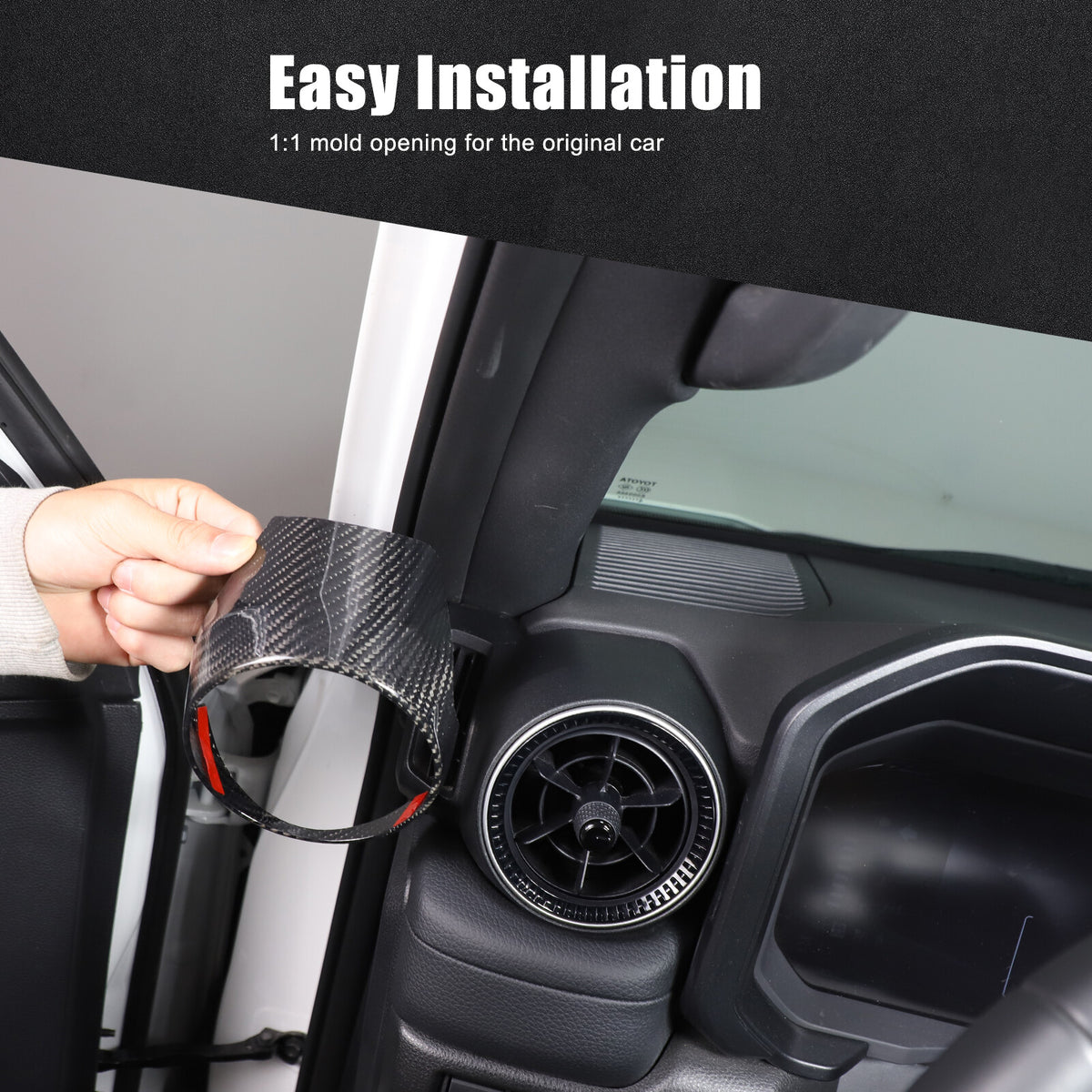 Real Carbon Fiber Side Air Outlet Trim for Toyota Land Cruiser Prado LC250 24+ 21