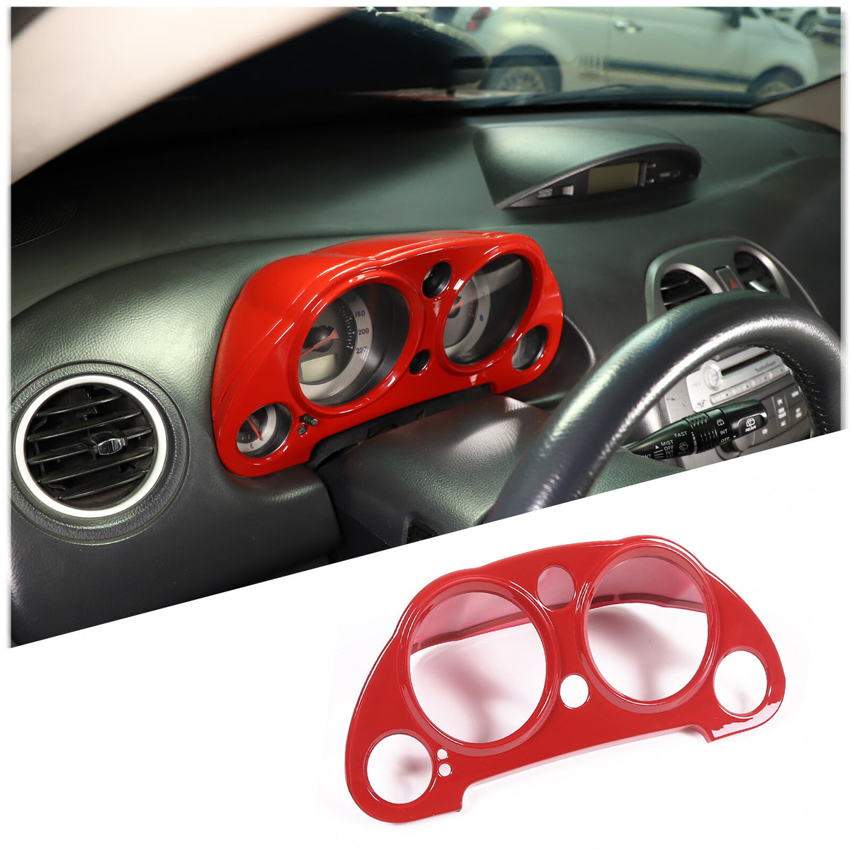 7pcs Red ABS Interior Center Console Trim Cover For Mitsubishi ECLIPSE 2006-11 2