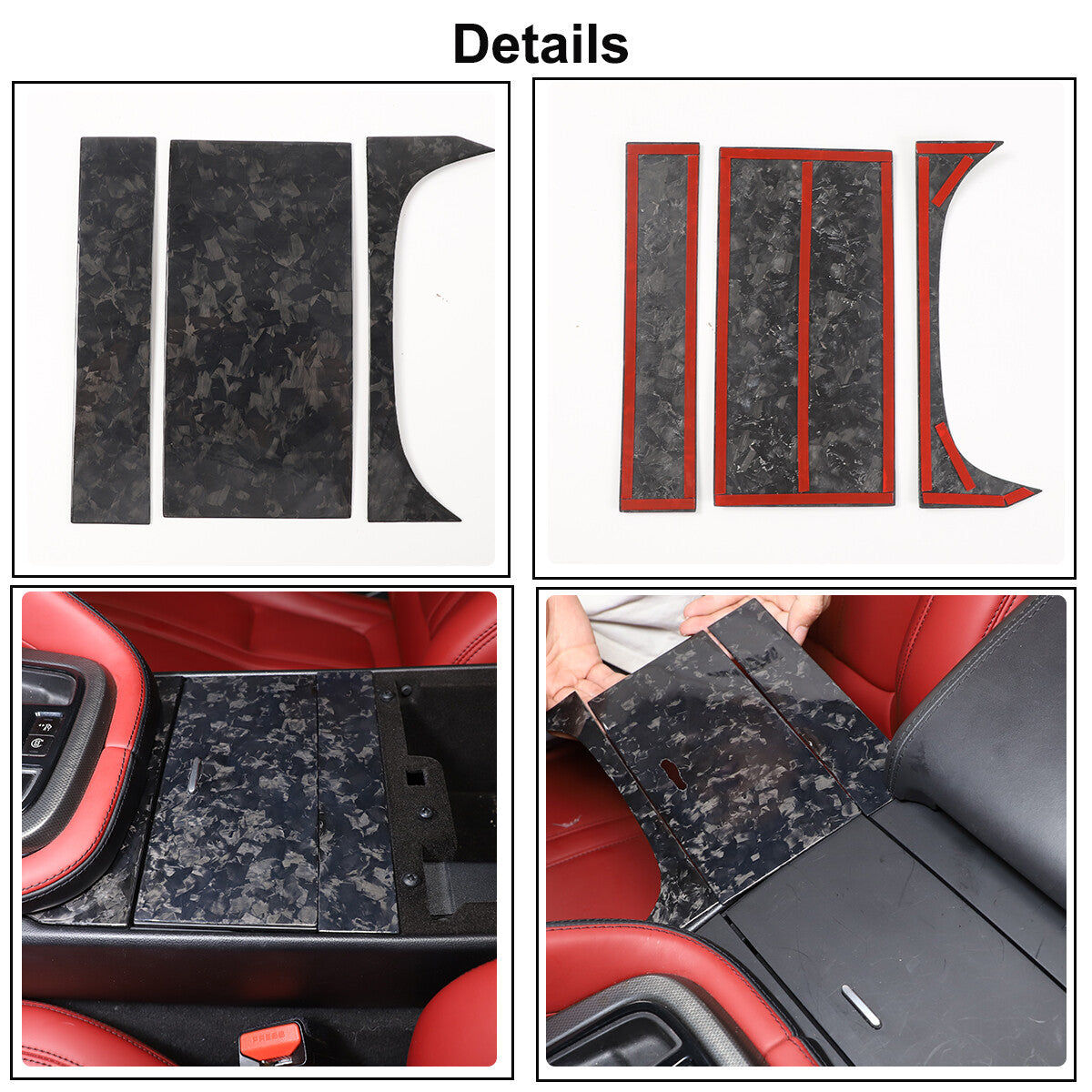 Forged Carbon fiber Water Cup Holder Panel Cover Trim For Jaguar F-TYPE 2013-22 3