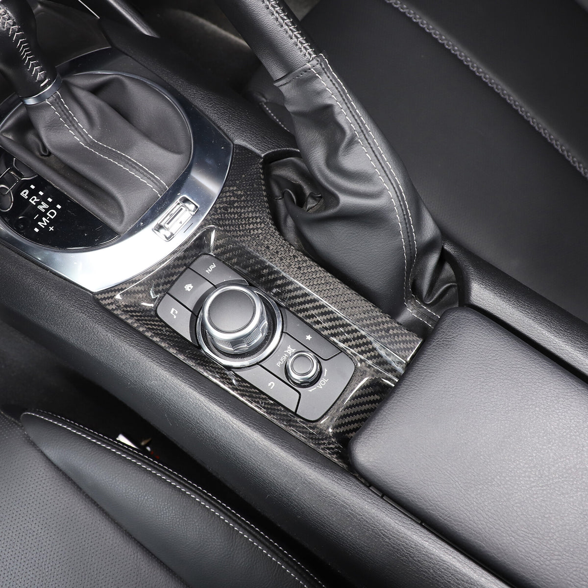 Real Carbon fiber Center Multimedia Panel Cover Trim For Mazda MX-5 2016-23 US 2