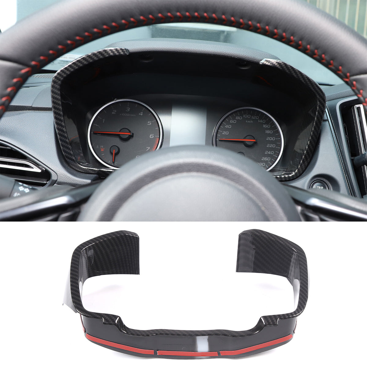 ABS Carbon fiber Dashboard Instrument Frame Trim Cover For Subaru WRX VB 2022-24 16