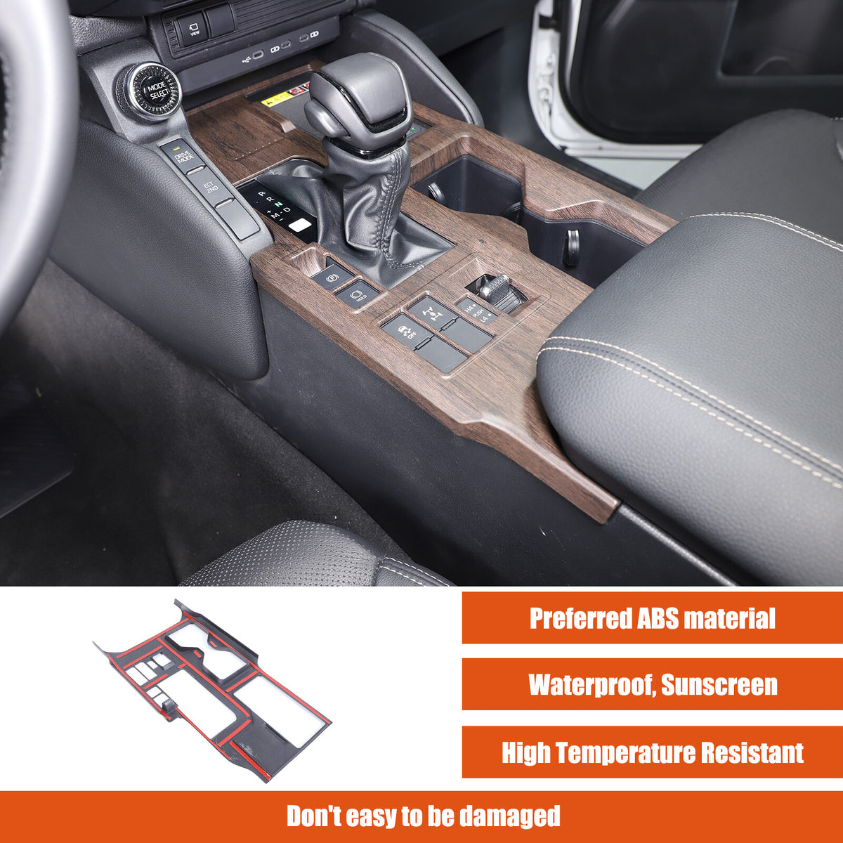 Grain Center Console Gear Shift Panel Trim For Toyota Land Cruiser LC250 24+ US 19