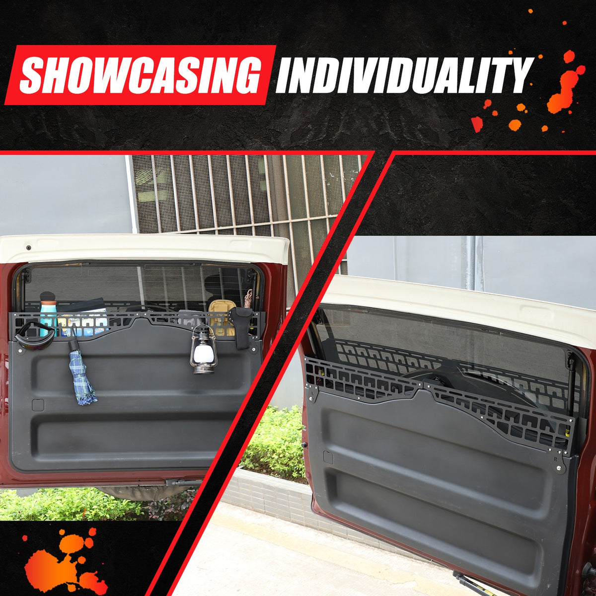Steel Rear Window Storage Fence Molle Panel For Toyota FJ Cruiser 2007-21 US 13