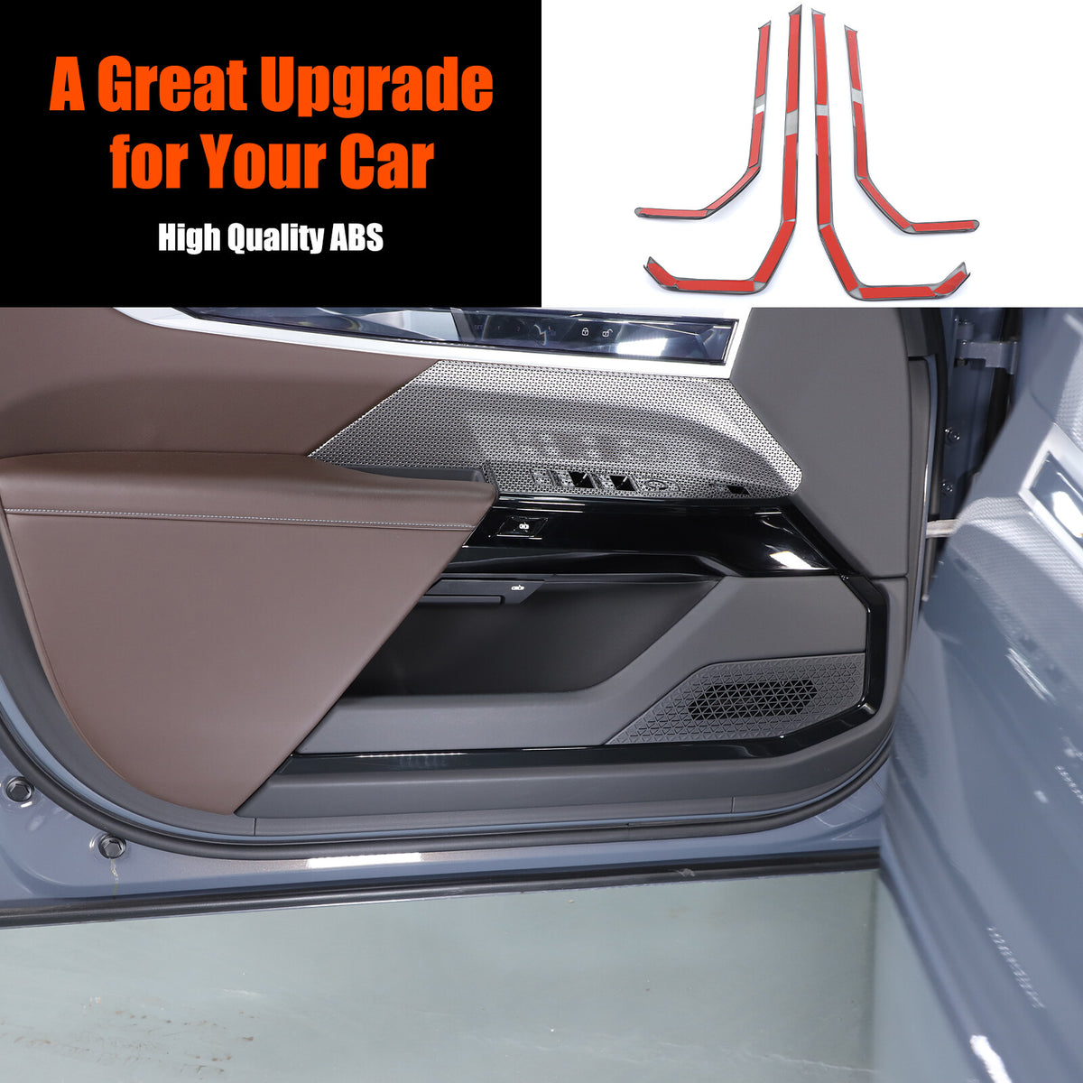 Glossy Black Inner door Armrest panel Trim Cover For BMW 7 Series G70 2023-2025 16