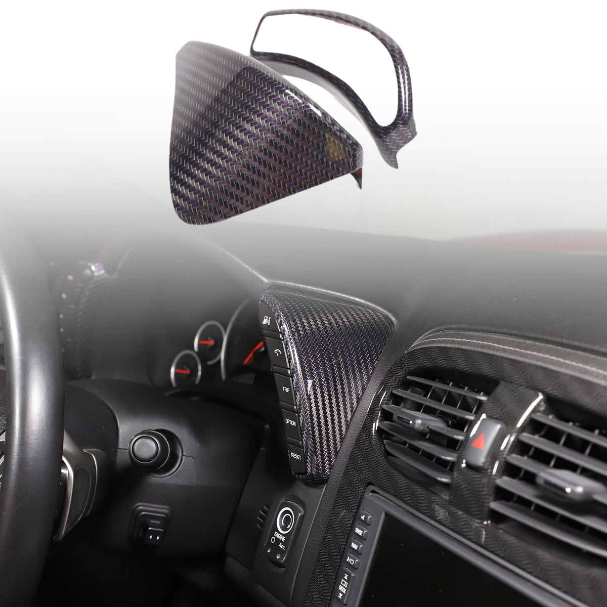 Real Carbon Fiber Interior Dashboard Console Frame Trim For Corvette C6 2005-13 4