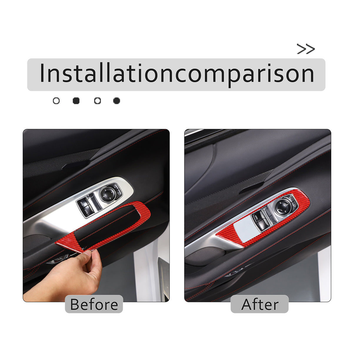 Red Soft Carbon Fiber Interior Decor Trim Kit Cover Set For Corvette C8 20-25 19