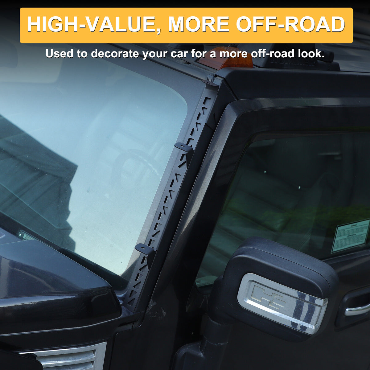 Carbon Steel A-Pillar LED Light Bar Mount Bracket For Hummer H2 2003-2009 15