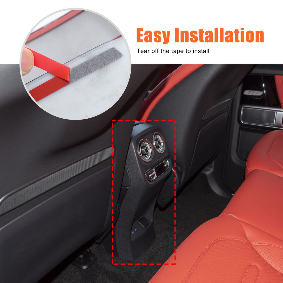 ABS Carbon Fiber Rear Air Vent Kick Guard Panel Trim For Benz G-Class 2025+ US 5