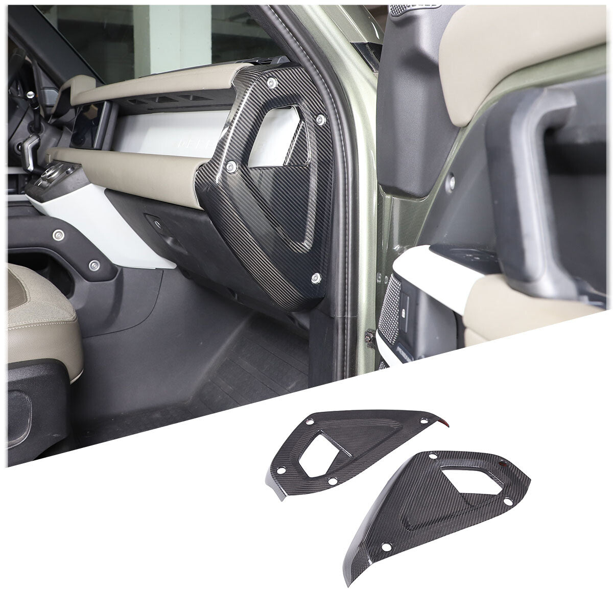 Real Dry Carbon Fiber Full Interior Trim Set For LR Defender 90 110 L663 20-23 182