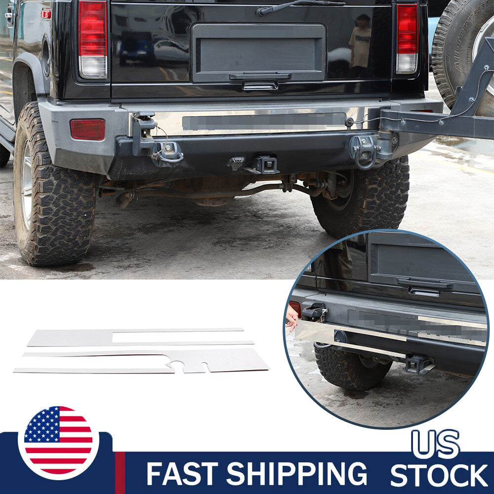 Silver Steel Rear Bumper Decorative Panel Trim Cover For Hummer H2 2003-2009 1