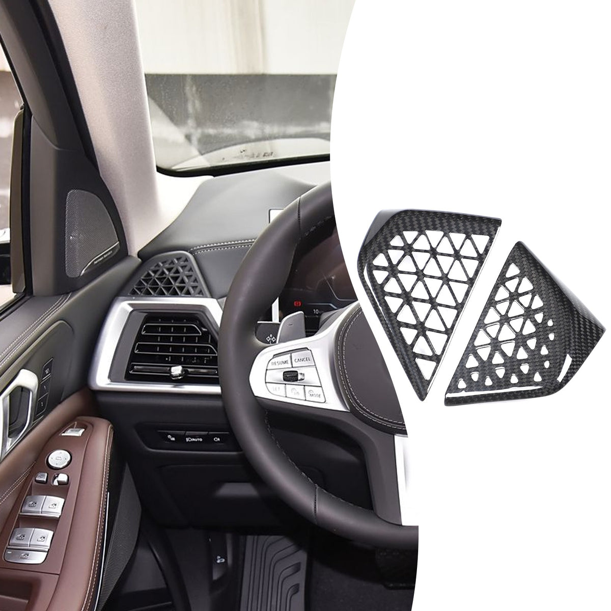 Real Carbon Fiber Dashboard Vent Trim Frame For BMW X5 G05 X6 G06 X7 G07 2023+ 12