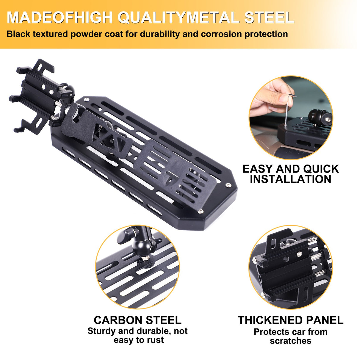 Off-Road Center Air Vent Phone Bracket For Toyota Land Cruiser LC71/76/79 2009+ 10