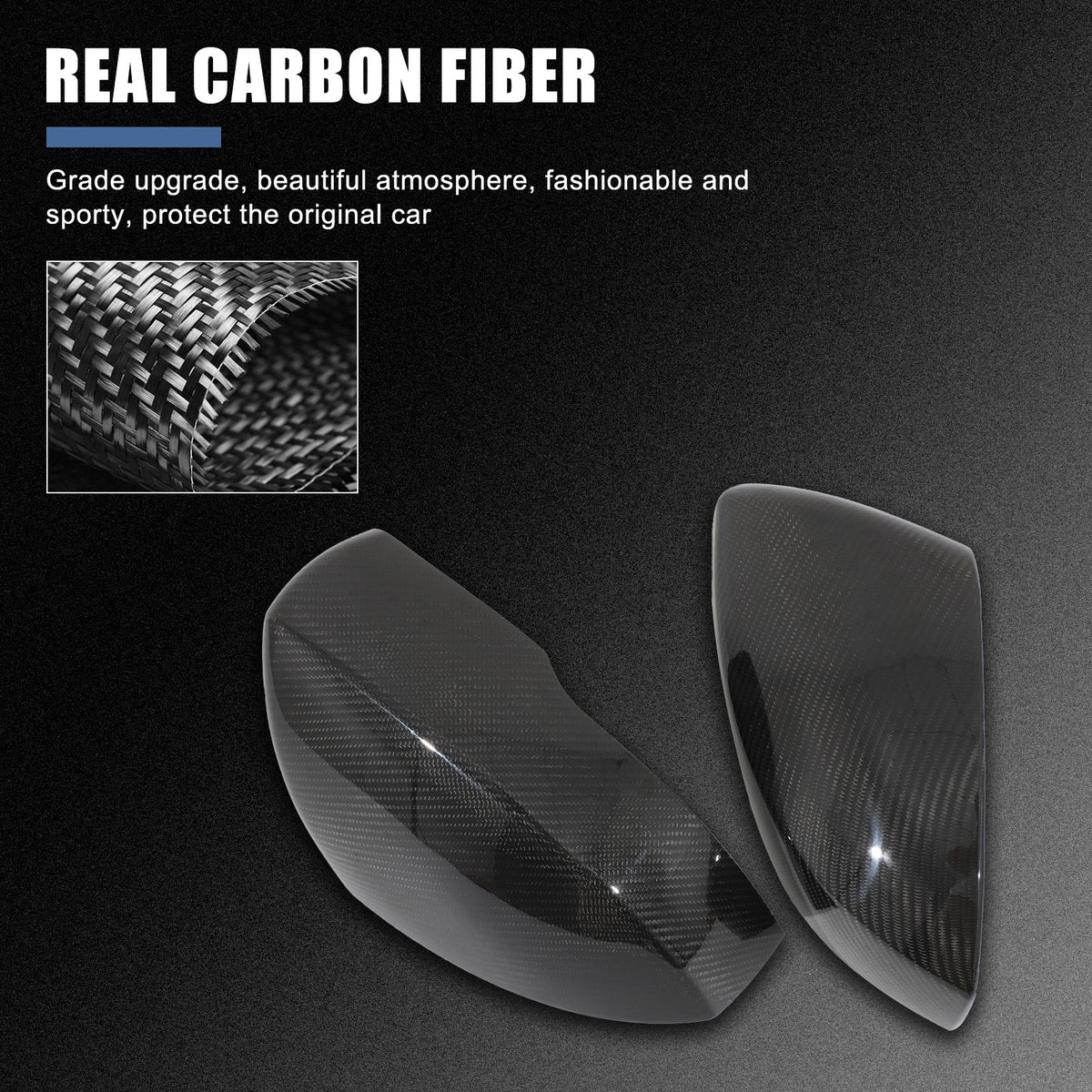 Real Carbon Fiber Exterior Mirror Cover Trim For LR Range Rover Sport L494 14-22 20