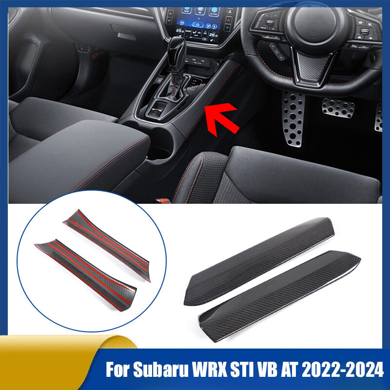 Real Carbon fiber Center Gear Shift Side Trim For Subaru WRX STI VB AT 22-24 1