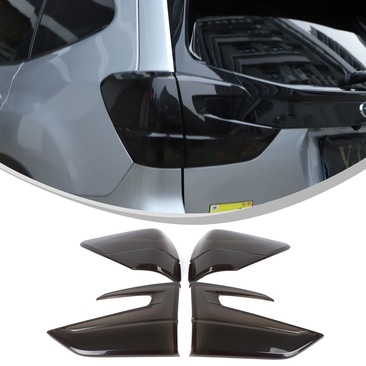 Transparent Gray ABS Tail Light Smoked Cover Trim For Subaru Forester SL 2019-24 6