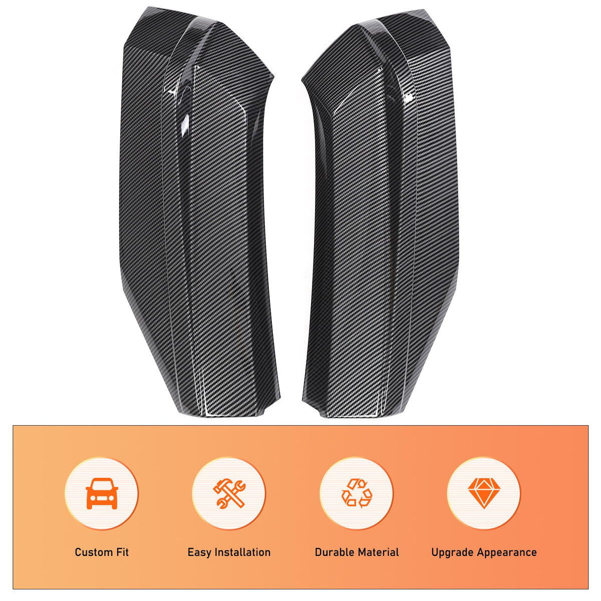 Carbon Fiber ABS Rear Bumper Corner Molding Trim For Toyota RAV4 XA60 2026+ 6
