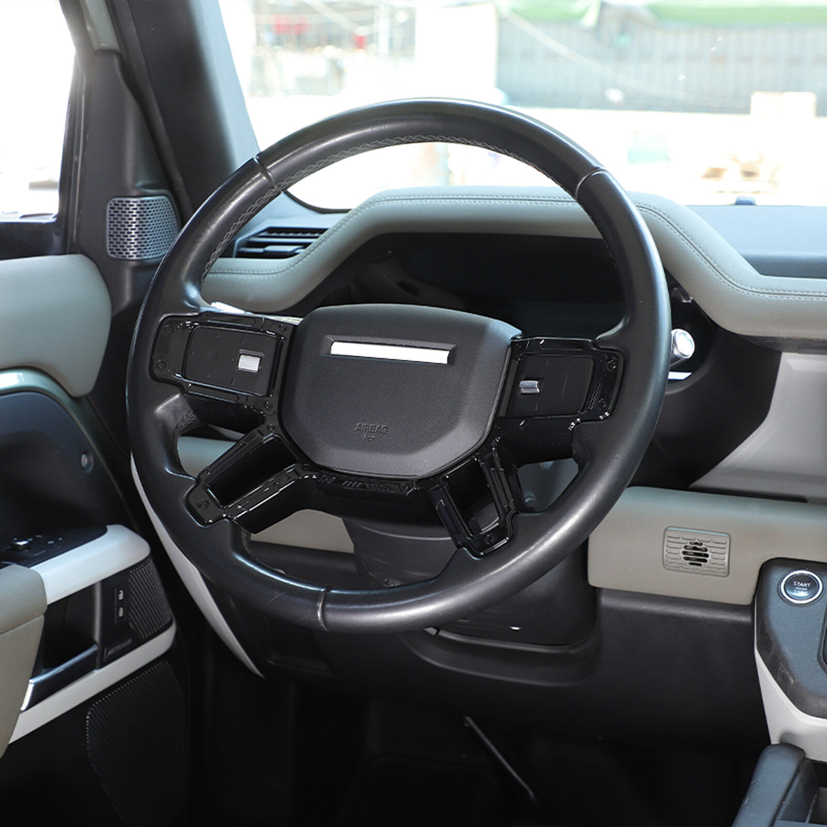 Mecha Glossy Black Steering Wheel Frame Trim For Land Rover Defender L663 20-25 19