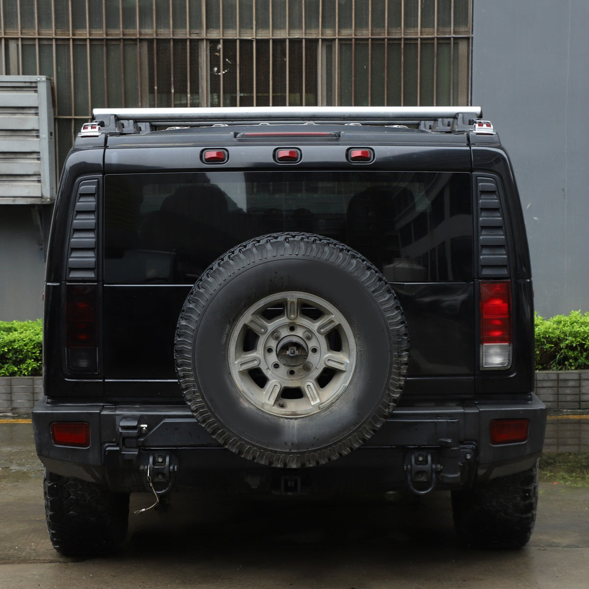 ABS Silver Front & Rear Roof Light Guard Cover Trim Set For Hummer H2 2003-2009 19