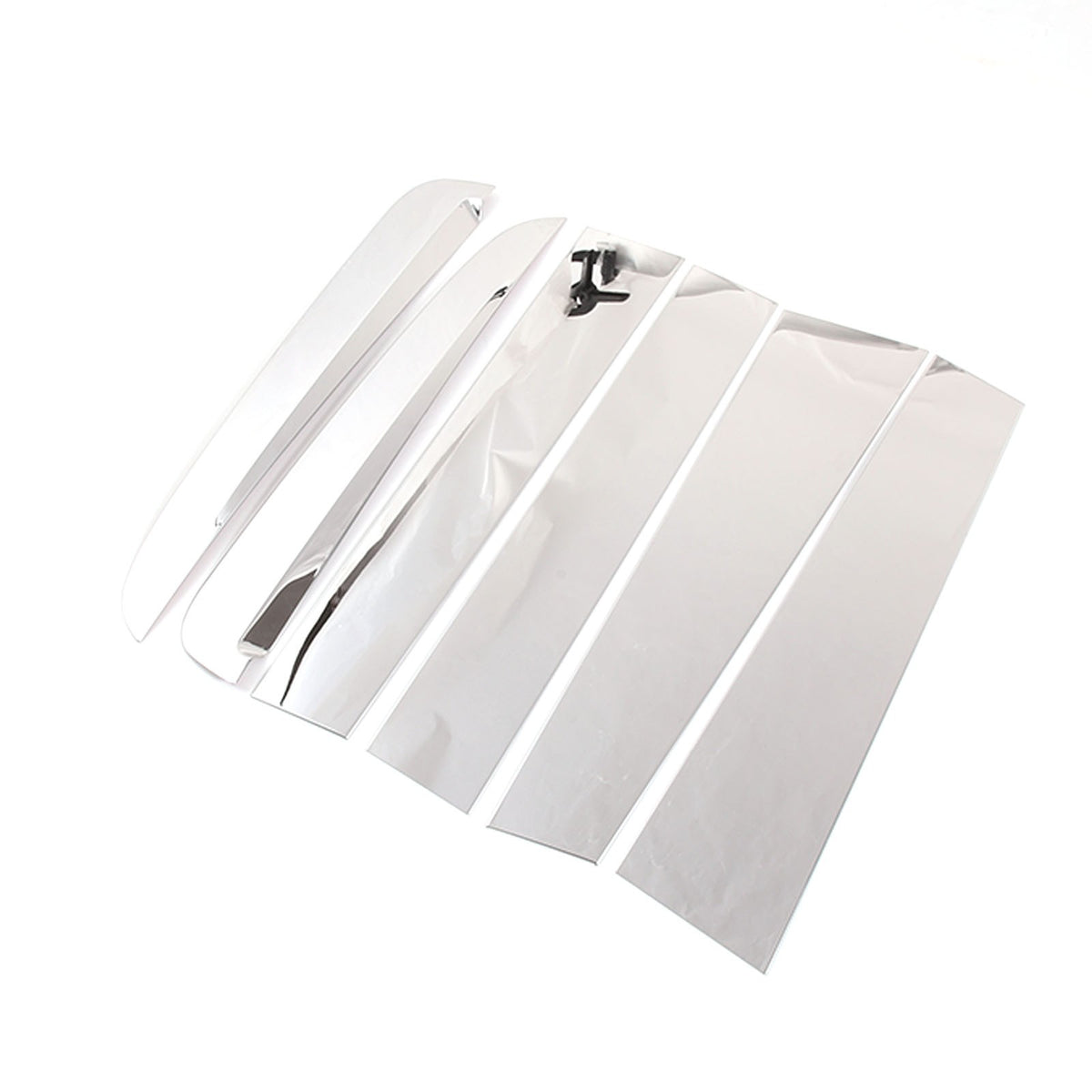 Steel Chrome Center Pillar Window Sill Trim Strip Set For Nissan Titan 2016-2024 22