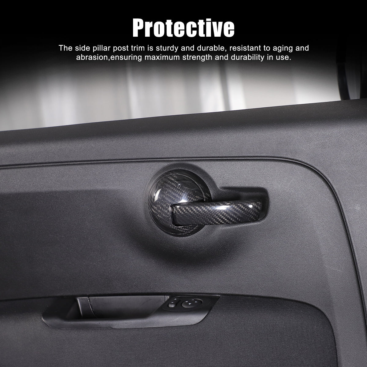 Real Carbon Fiber Interior Door Handle Trim For Fiat 500 Abarth 595 695 2010+ 5