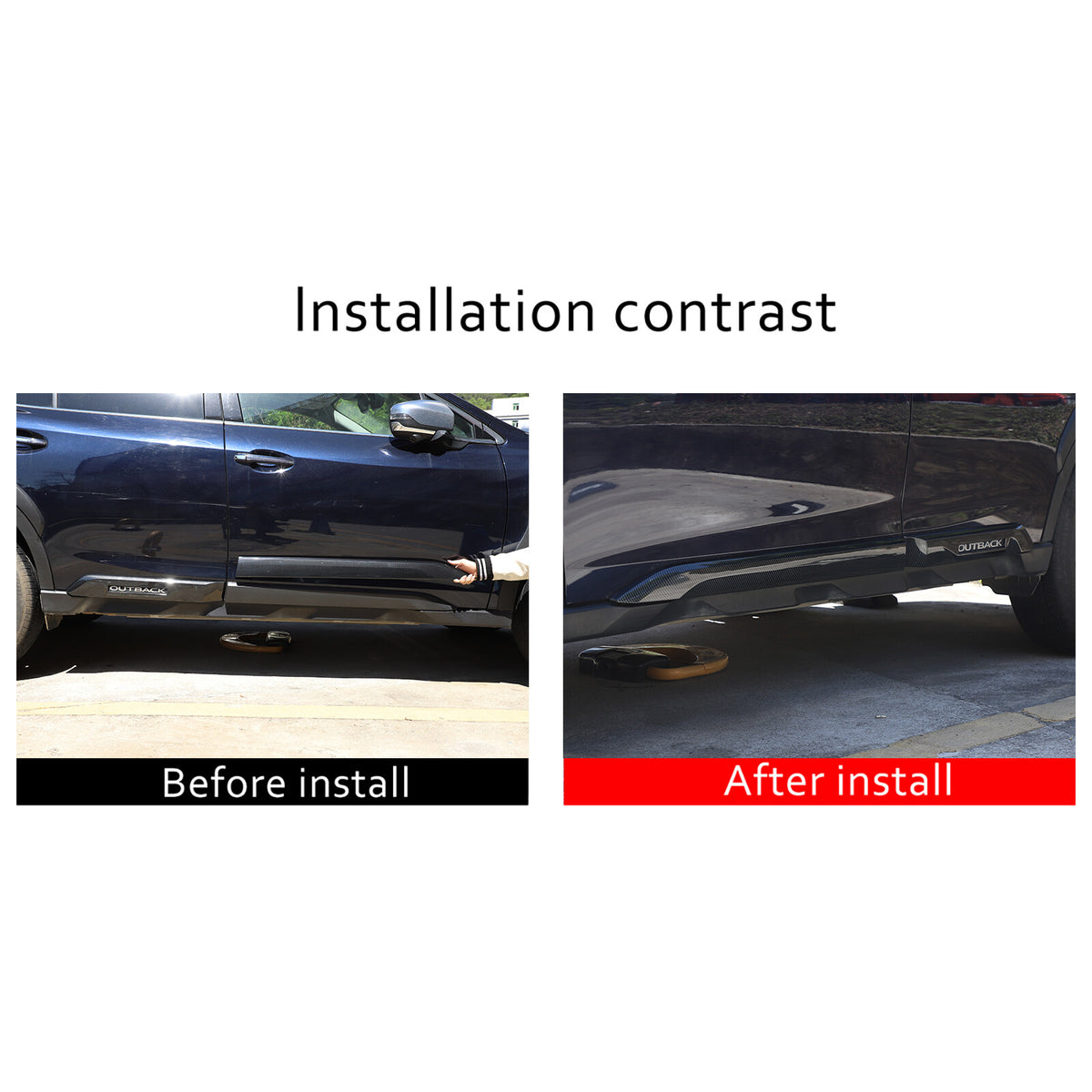 Carbon Fiber ABS Body Side Door Molding Cover Trim Guard For Subaru Outback 20+ 9