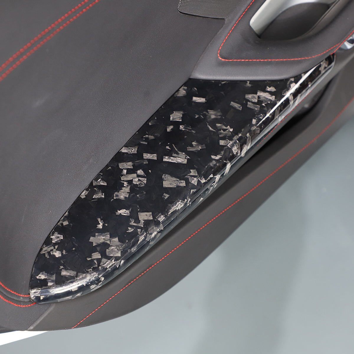 Forged Real Carbon Fiber Door Armrest Trim Panel Cover For Corvette C8 2020-2026 1