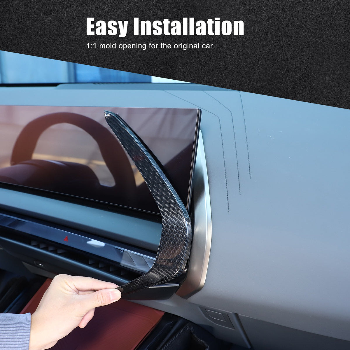 Real Carbon Fiber Center Console Dashboard Trim Strip For BMW X3 G45 2025+ 4
