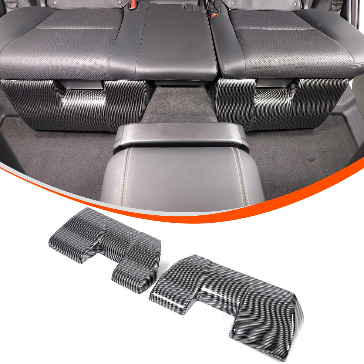 ABS Carbon Rear Seat Anti-kick Panel Trim For Toyota Land Cruiser LC250 24+ 2