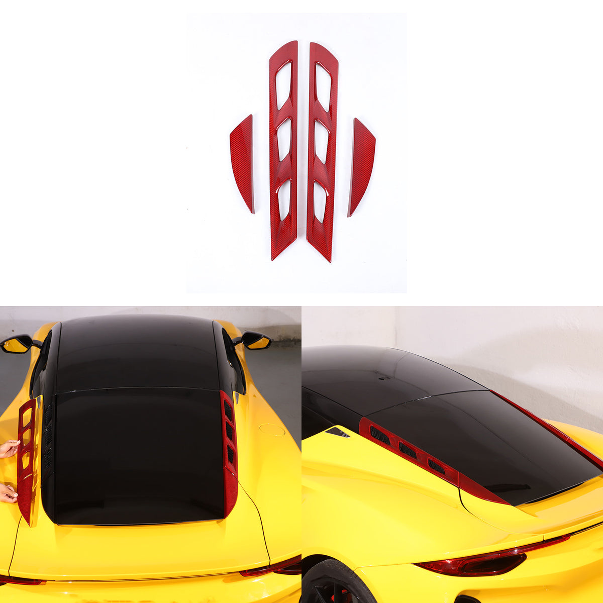 Red Real Carbon Fiber Interior Exterior Conosle Trim Cover For Lotus EMIRA 21-25 214