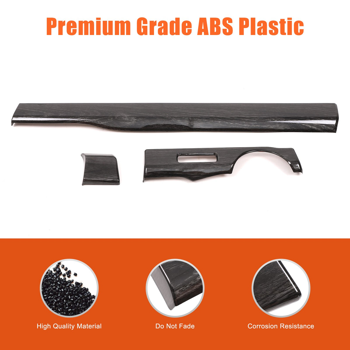 Black Wood Grain ABS Glove Box Upper Trim For Nissan Titan 2016-2023 US 9