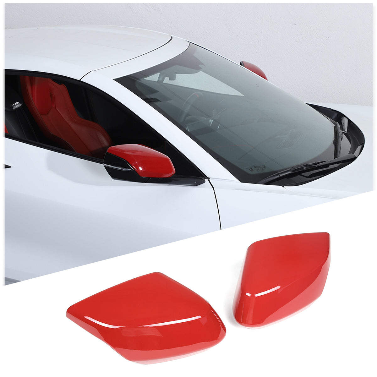 Red Full Interior Set Dash Panel Decor Cover Trim Kit For Corvette C8 2020-25 - Variants 16-20 50