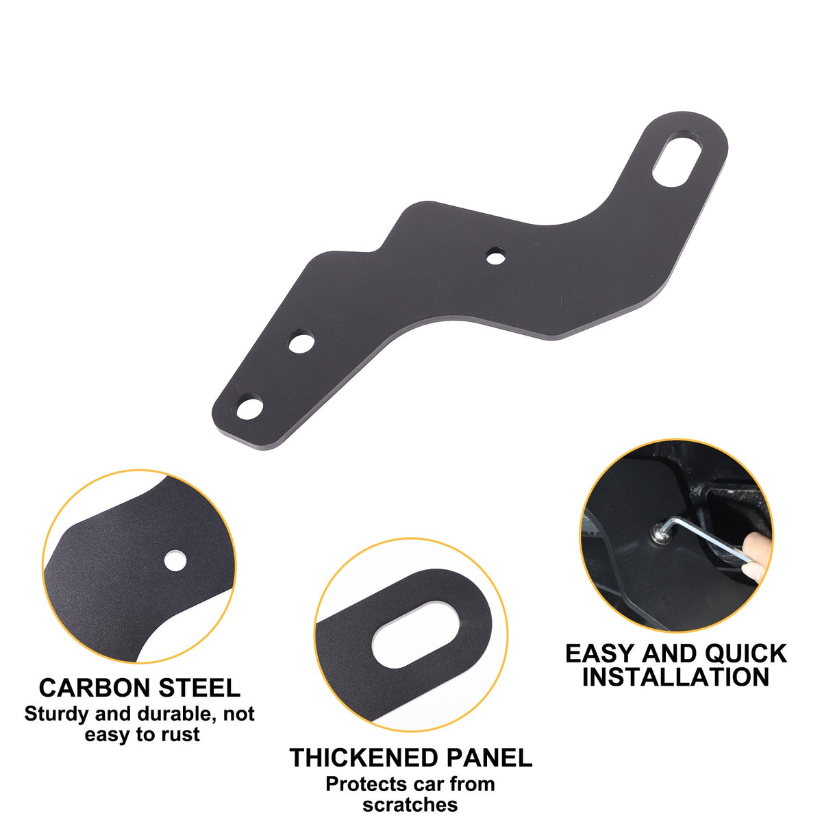 Black Rear Bumper Tow Hook Rescue Recovery Kits For Toyota Tundra 2022+ 4