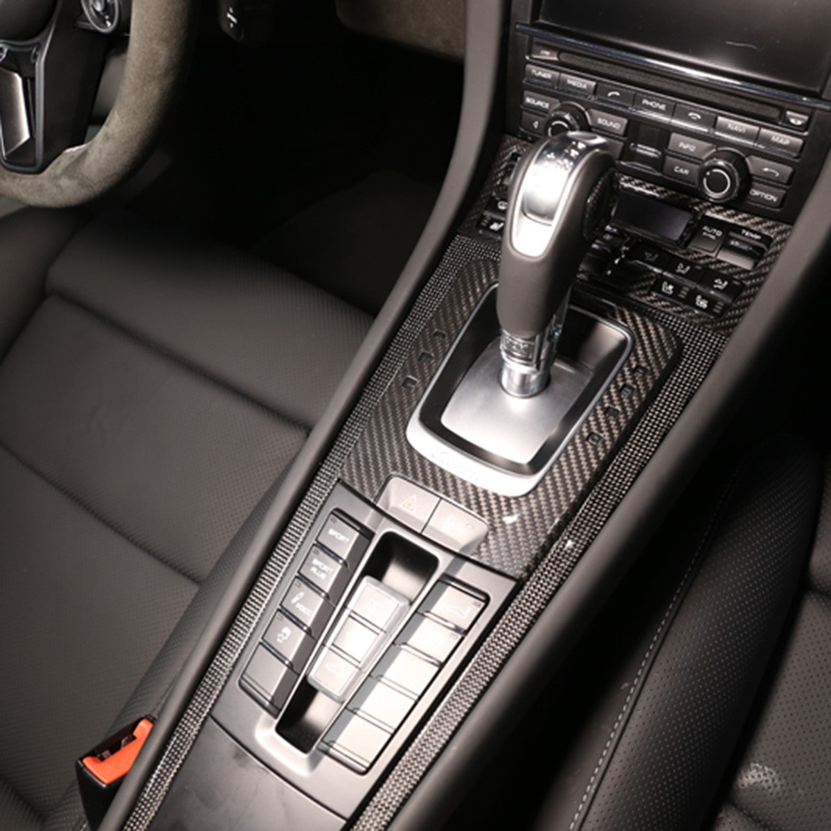 Real Carbon Fiber Center Console Gear Panel Trim Set for Porsche 718 911 12-18 18