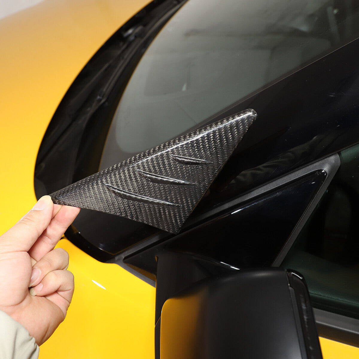 Carbon fiber anti-wind buffeting mirror Wind deflector For Toyota Supra A90 19+ 4