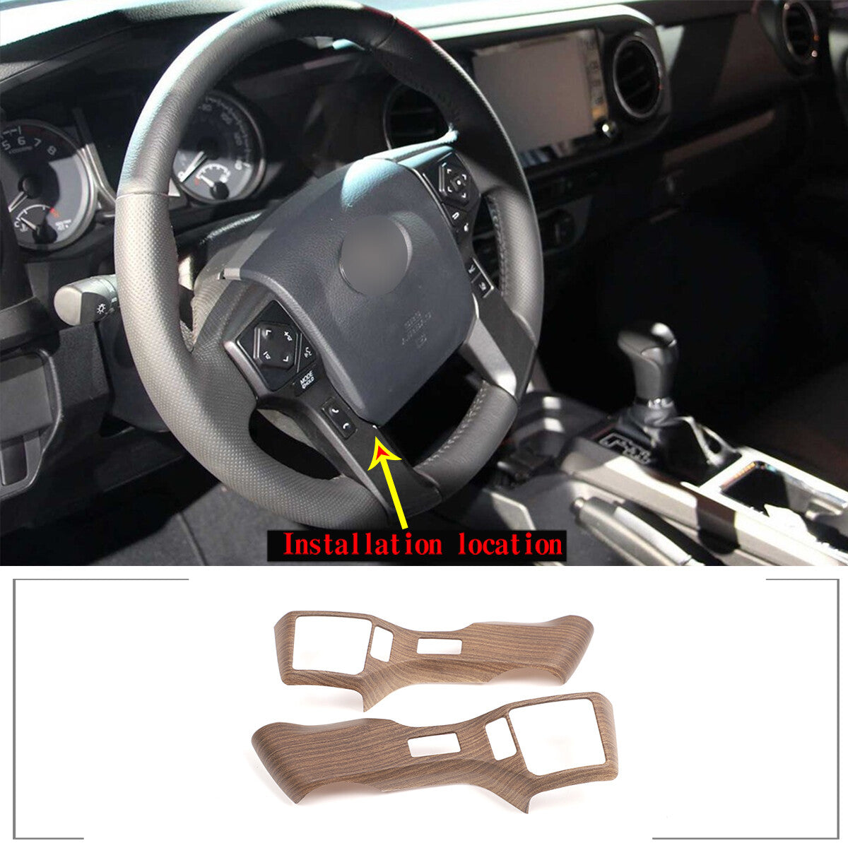 Wood Grain Interior Center Console Cover Trim For Toyota Tacoma 2016-2023 2