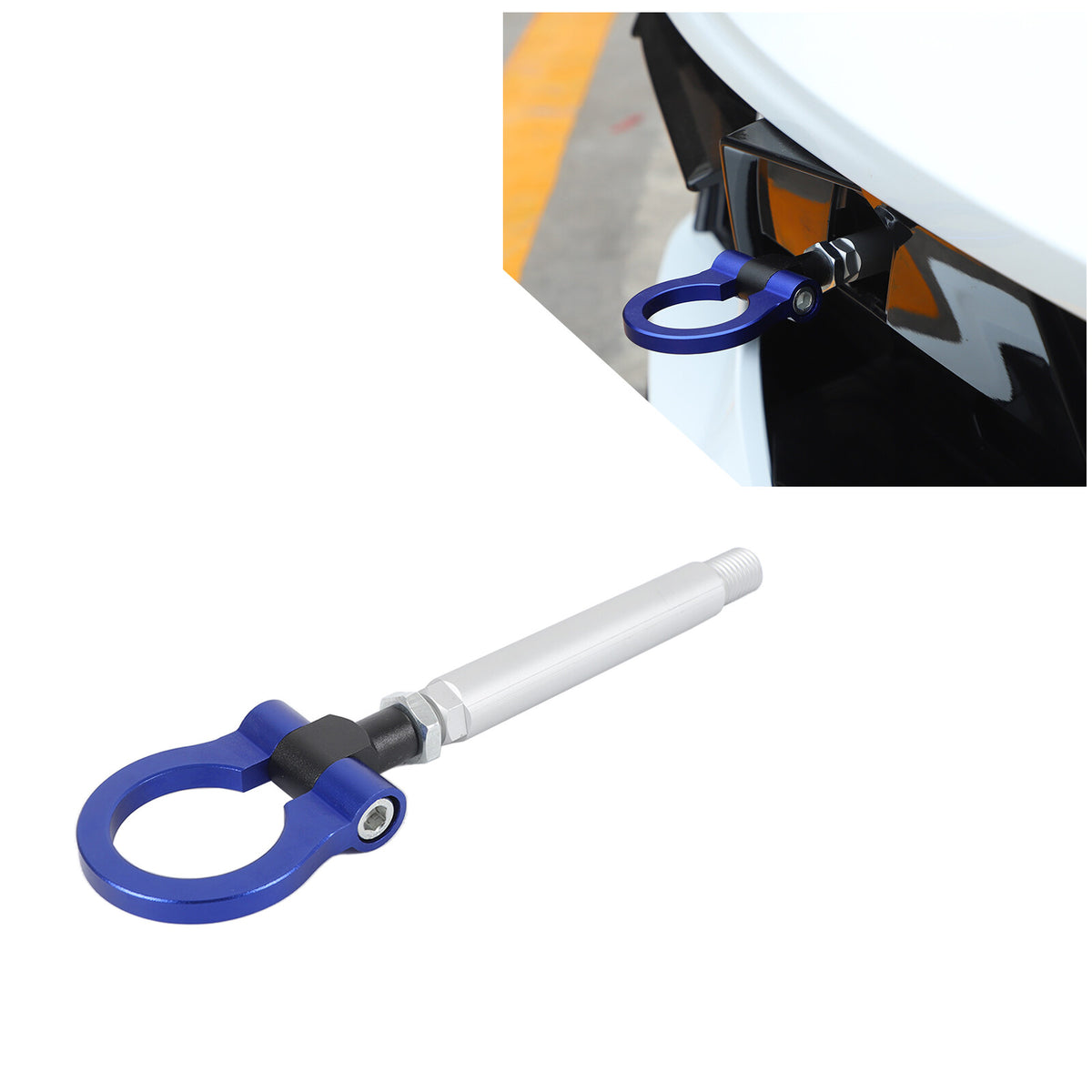 Front Bumper Trailer Track Racing Aluminum Tow Hook Ring For Corvette C8 20+ US 2