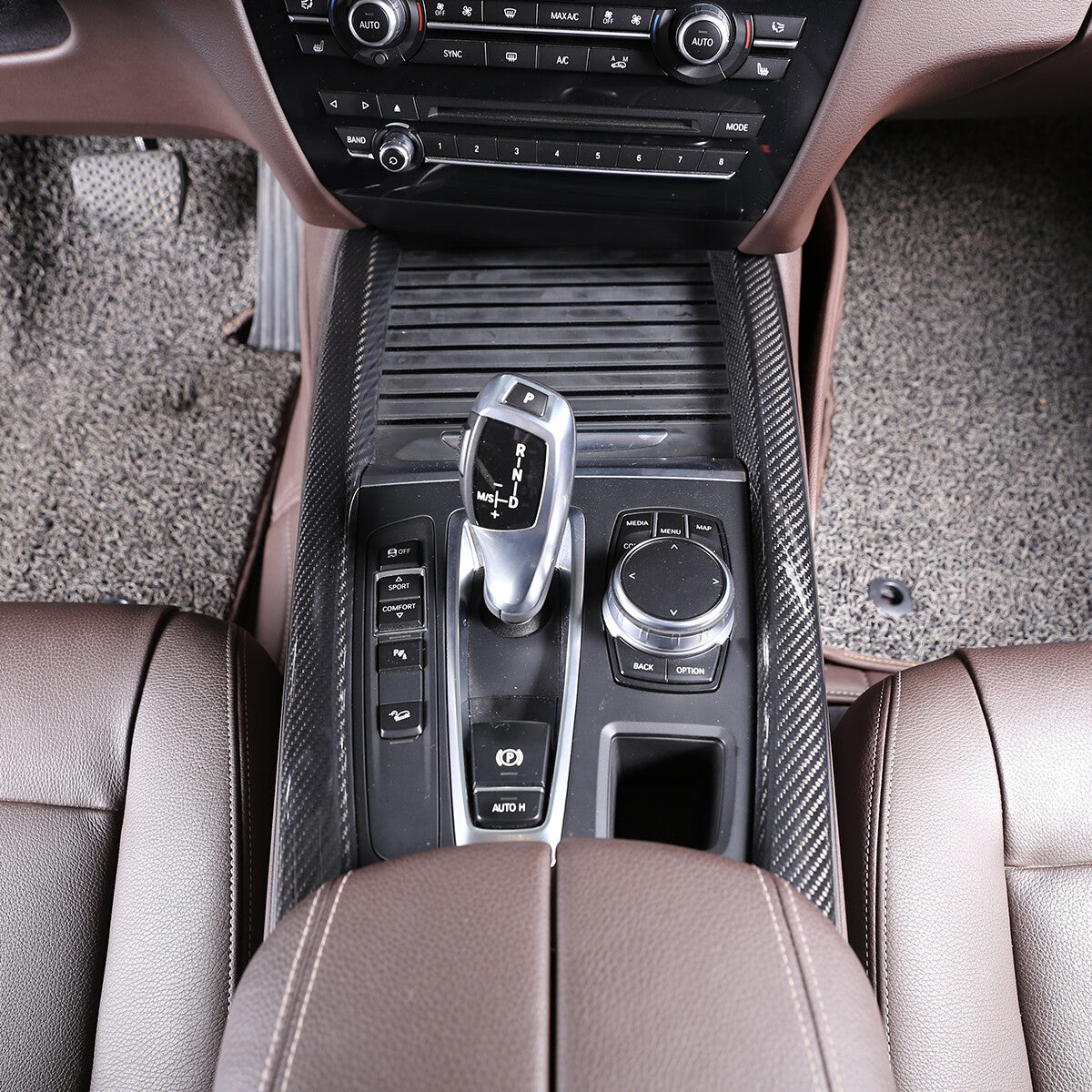 17PCS Real Dry Carbon Fiber Interior Trim Decor Cover For BMW X5 F15 2014-2018 55