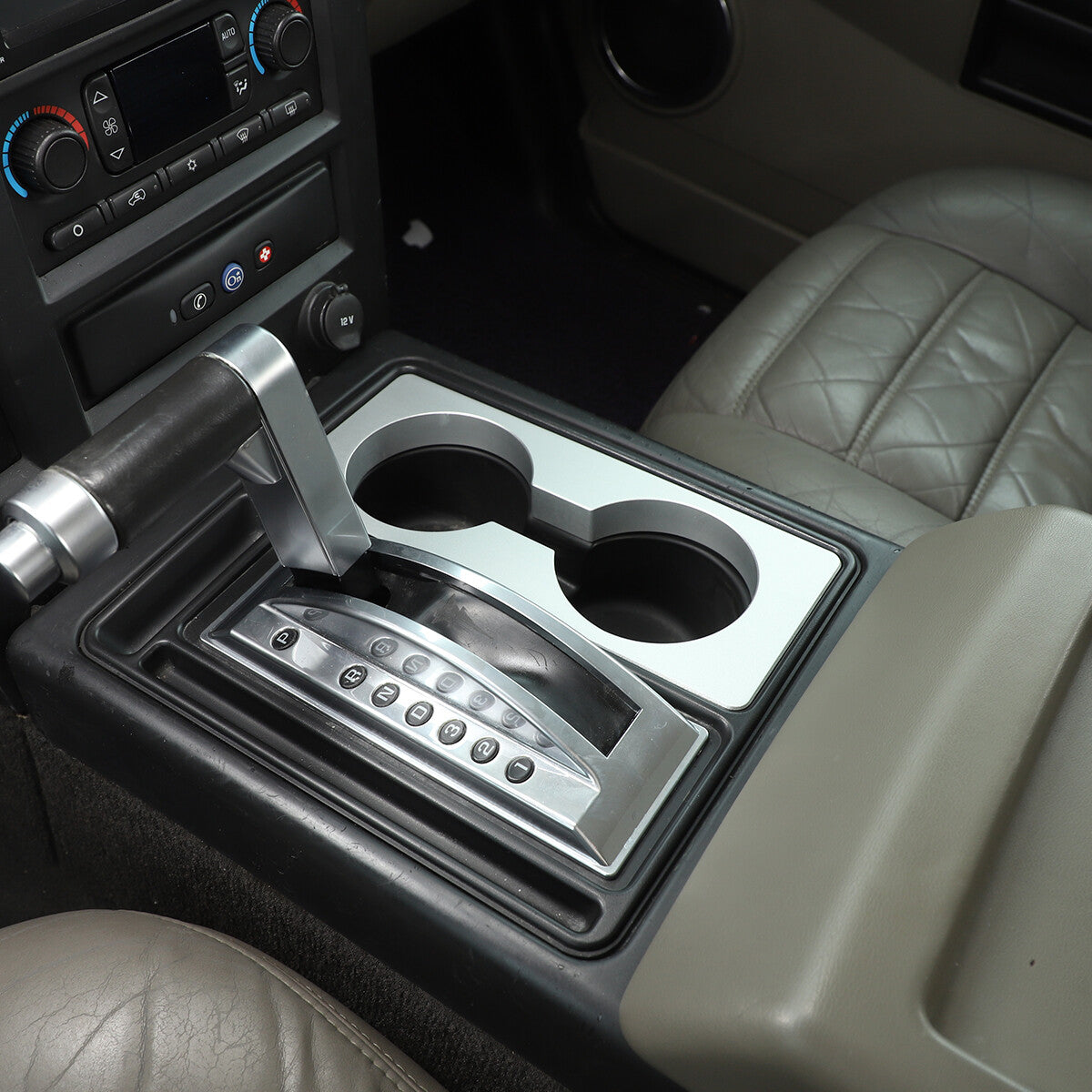 Silver Alloy Front Water Cup Holder Cover Trim For Hummer H2 2003-2007 4