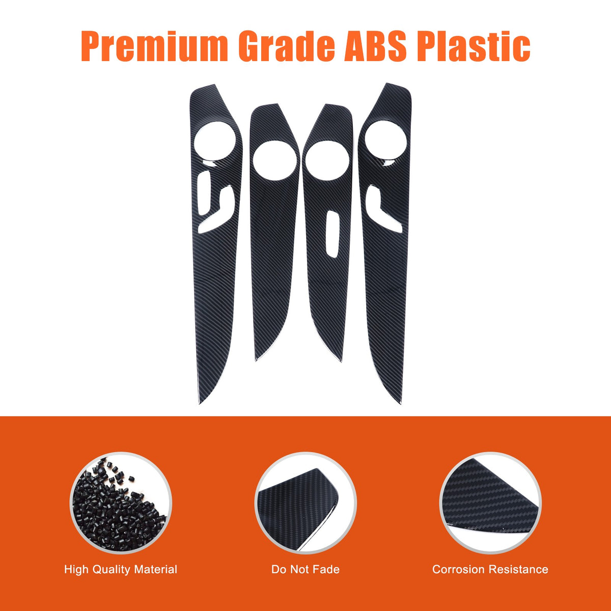 ABS Carbon Fiber Interior Door Panel Trim Cover For Benz C-Class W205 2015-21 US 5