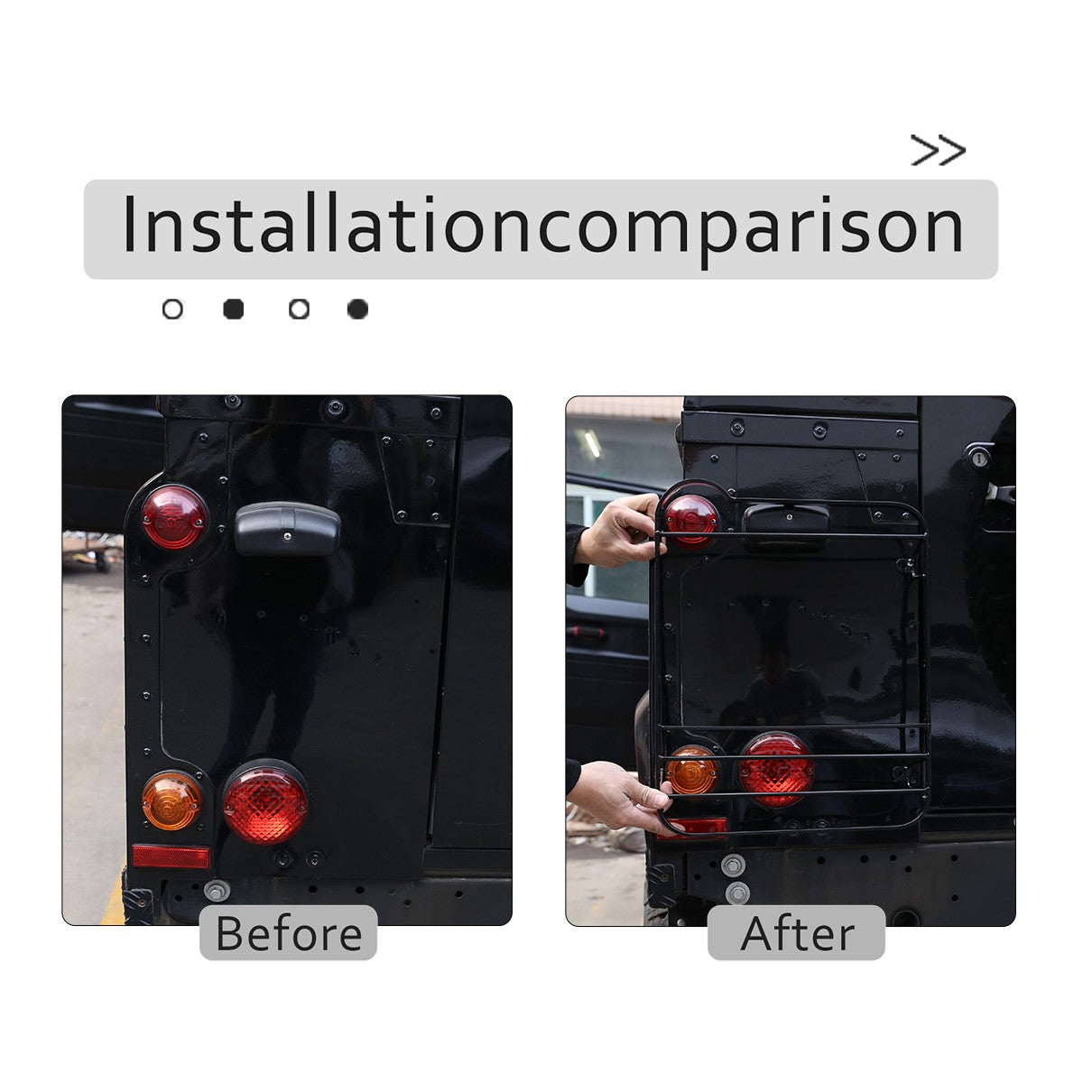 Silver Taillight Lamp Decor Cover Guards For Land Rover Defender L316 2004-2018 17