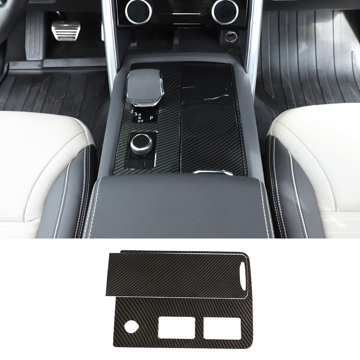 ABS Carbon Fiber Center Gear Shift Cover Trim for Land Rover Discovery 5 20-21 19