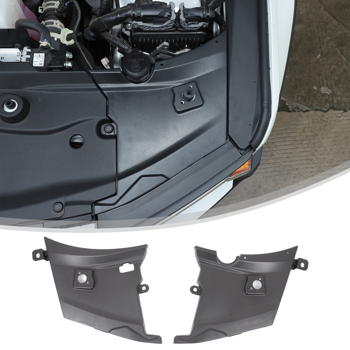 ABS Black Front Engine Bay Side Trim For Toyota Land Cruiser Prado LC250 24+ US 13