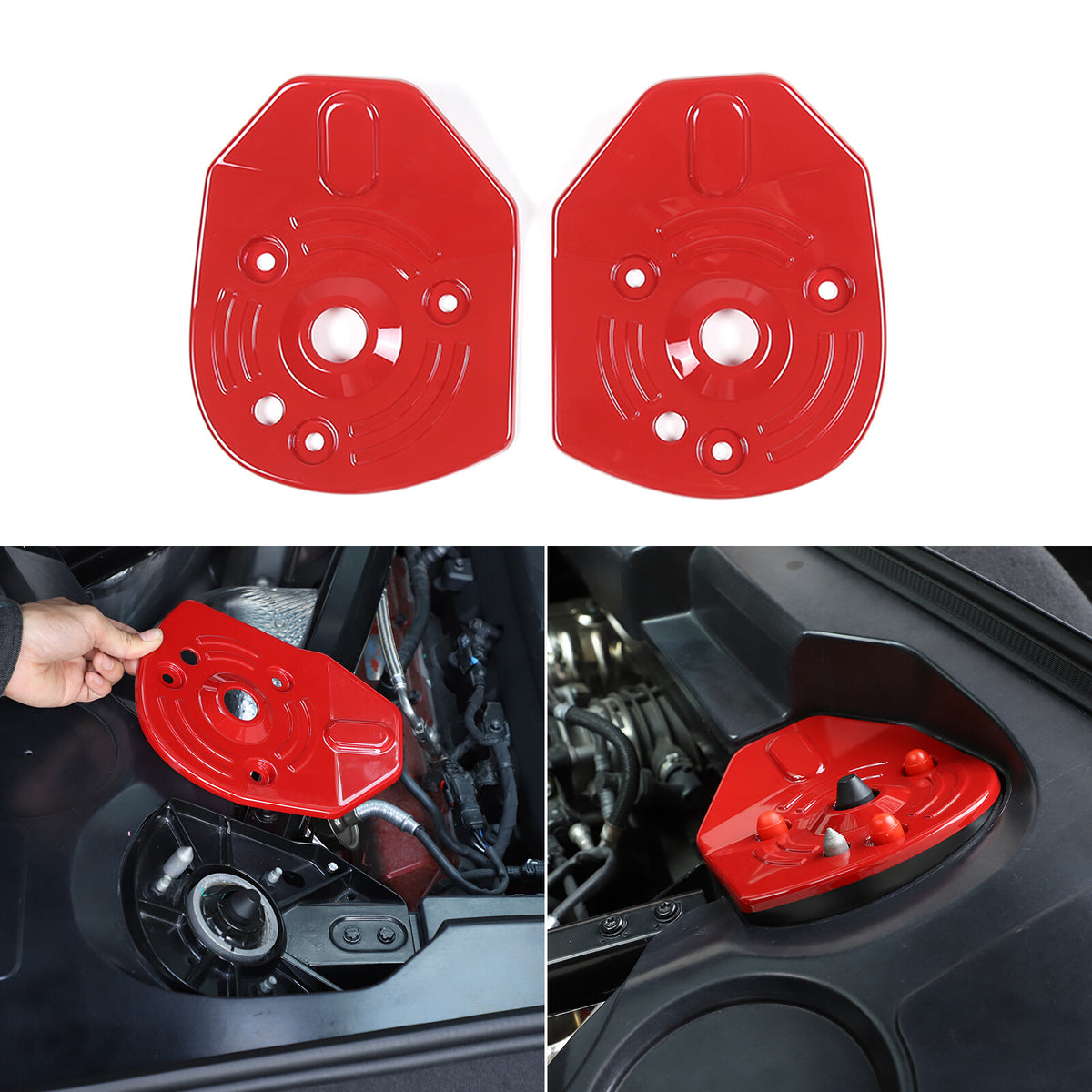 Red Full Interior Set Dash Panel Decor Cover Trim Kit For Corvette C8 2020-25 - Variants 21-21 15