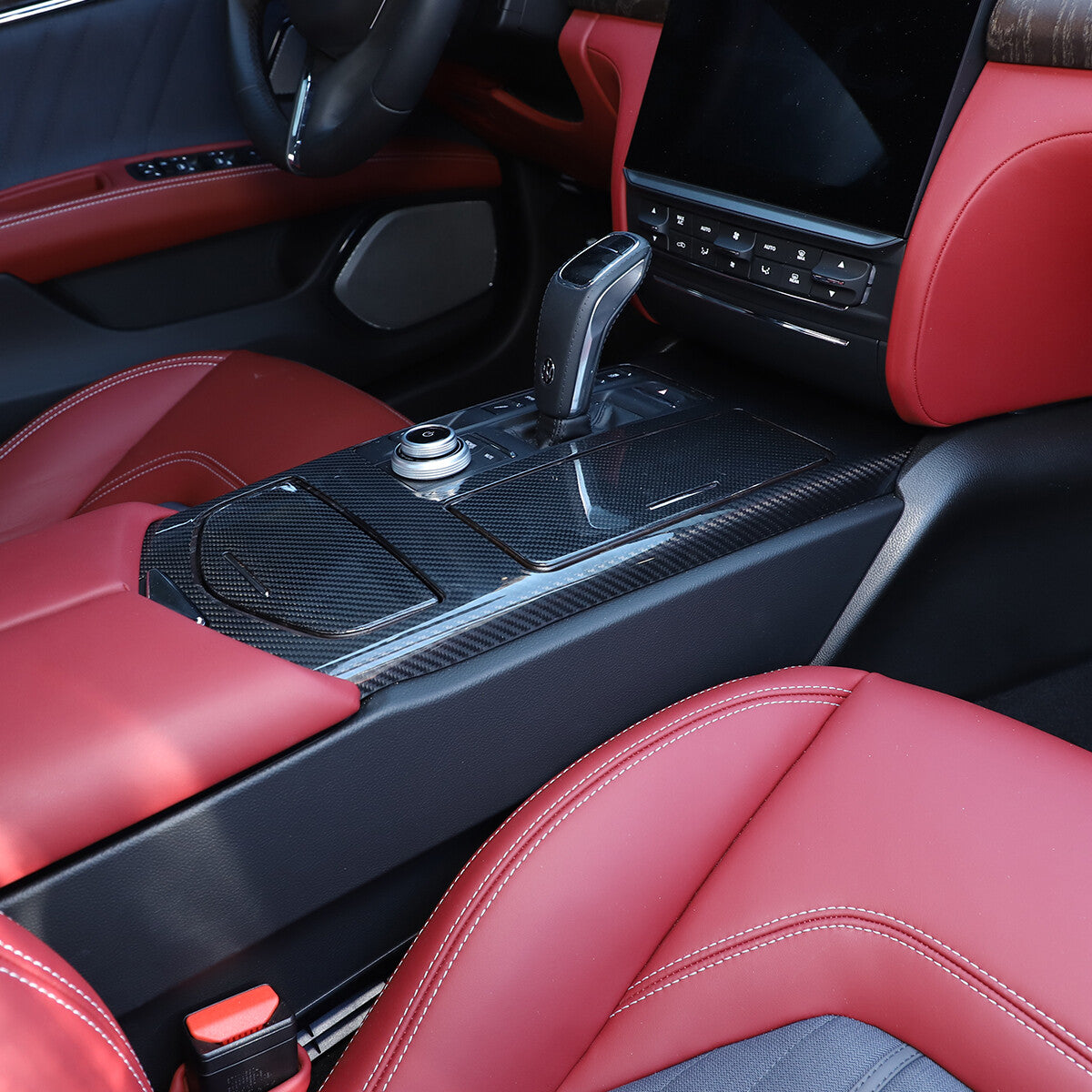 Real Carbon Fiber Gear Shift Panel Cover Trim For Maserati Ghibli 2017-23 US 13